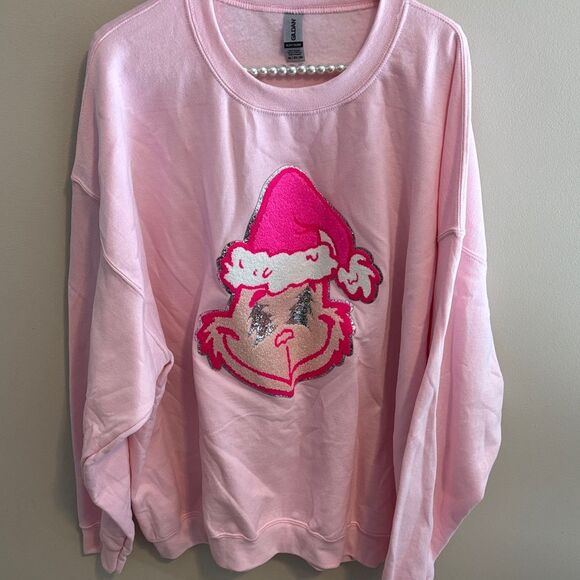 Gildan Pink Festive Graphic Sweater grinch size 2xl - Picture 1 of 3